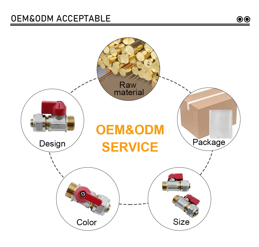 Male Thread Shut-off Valve 1/2 Water Gas Brass Mini Ball Valve