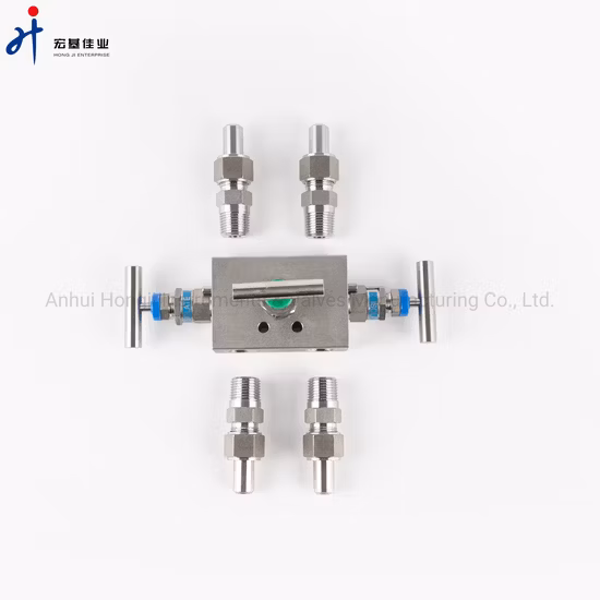 Manifolds de 3 vías de rosca interna de alta presión producidos 316L SS304 de precisión